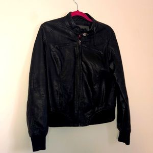 Black leather jacket